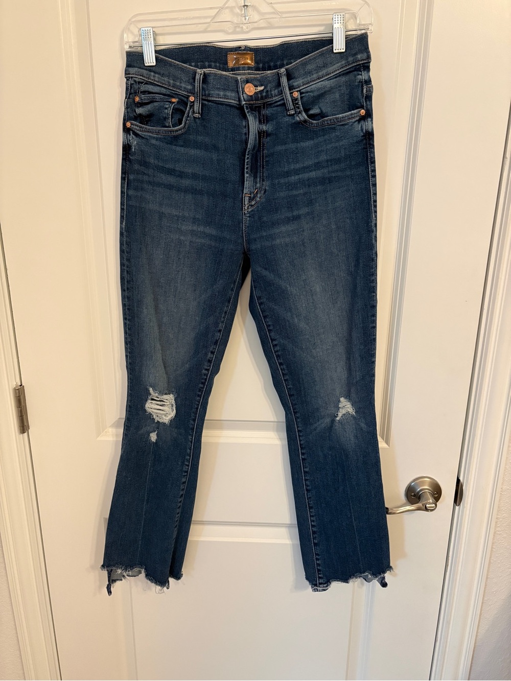 MOTHER Insider Crop Step Chew Jeans Dancing On Coals Sz 29